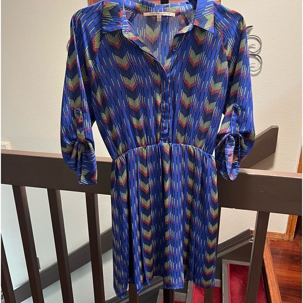 EUC Collective Concepts Colorful Patterned Dress Size Small #108